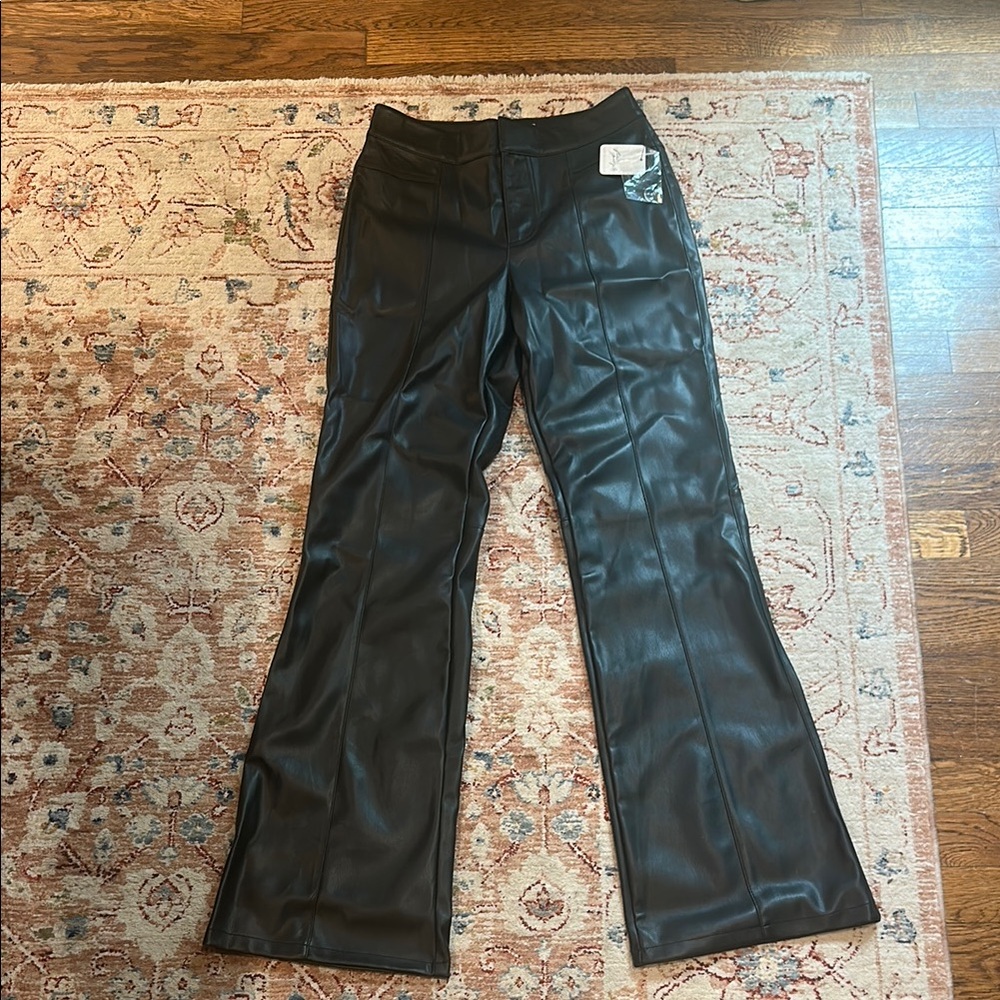 Free People Black Faux Leather Pants